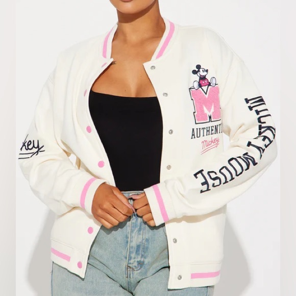•Retro Vibes Modern Drip• Mickey Mouse Bomber Jacket - Picture 1 of 5